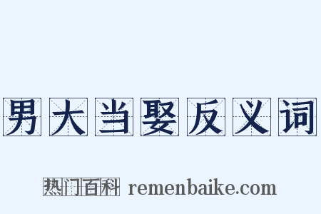 男大当娶反义词是什么意思的图片